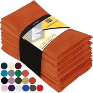 imageUtopia Kitchen White Cloth Napkins 12 Pack 18x18 Inch Cotton Blend Washable and Reusable Table Dinner NapkinsOrange