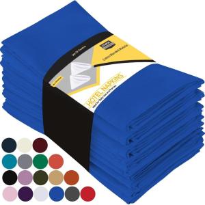 imageUtopia Kitchen White Cloth Napkins 12 Pack 18x18 Inch Cotton Blend Washable and Reusable Table Dinner NapkinsRoyal Blue