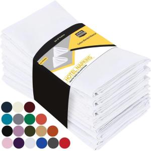 imageUtopia Kitchen White Cloth Napkins 12 Pack 18x18 Inch Cotton Blend Washable and Reusable Table Dinner NapkinsWhite