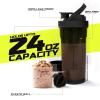 imageUtopia Home Shaker Bottle 2 Pack  24 Ounce Plastic Protein or Cocktail Shaker Bottle for Pre ampamp Post workout with Twist ampamp Lock Protein Box Storage All Black ampamp ClearBlackAll Black  ClearBlack