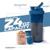 imageUtopia Home Shaker Bottle 2 Pack  24 Ounce Plastic Protein or Cocktail Shaker Bottle for Pre ampamp Post workout with Twist ampamp Lock Protein Box Storage All Black ampamp ClearBlackClearNavy