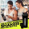 imageUtopia Home Shaker Bottle 2 Pack  24 Ounce Plastic Protein or Cocktail Shaker Bottle for Pre ampamp Post workout with Twist ampamp Lock Protein Box Storage All Black ampamp ClearBlackAll Black  ClearBlack