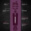 imageUtopia Home Shaker Bottle 2 Pack  24 Ounce Plastic Protein or Cocktail Shaker Bottle for Pre ampamp Post workout with Twist ampamp Lock Protein Box Storage All Black ampamp ClearBlackClearPlum