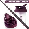 imageUtopia Home Shaker Bottle 2 Pack  24 Ounce Plastic Protein or Cocktail Shaker Bottle for Pre ampamp Post workout with Twist ampamp Lock Protein Box Storage All Black ampamp ClearBlackClearPlum