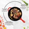imageUtopia Kitchen 12 inch Saute Fry Pan PreSeasoned Cast Iron Skillet With Lid Frying Pan Cast Iron Pan Safe Grill Cookware for Indoor ampamp Outdoor Use  Cooking Gift for Men ampamp Women BlackRed