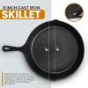 imageUtopia Kitchen 12 inch Saute Fry Pan PreSeasoned Cast Iron Skillet With Lid Frying Pan Cast Iron Pan Safe Grill Cookware for Indoor ampamp Outdoor Use  Cooking Gift for Men ampamp Women BlackBlack