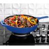 imageUtopia Kitchen 12 inch Saute Fry Pan PreSeasoned Cast Iron Skillet With Lid Frying Pan Cast Iron Pan Safe Grill Cookware for Indoor ampamp Outdoor Use  Cooking Gift for Men ampamp Women BlackBlue