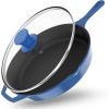 imageUtopia Kitchen 12 inch Saute Fry Pan PreSeasoned Cast Iron Skillet With Lid Frying Pan Cast Iron Pan Safe Grill Cookware for Indoor ampamp Outdoor Use  Cooking Gift for Men ampamp Women BlackBlue