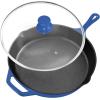 imageUtopia Kitchen 12 inch Saute Fry Pan PreSeasoned Cast Iron Skillet With Lid Frying Pan Cast Iron Pan Safe Grill Cookware for Indoor ampamp Outdoor Use  Cooking Gift for Men ampamp Women BlackBlue