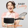 imageUtopia Kitchen 2 Quart Nonstick Saucepan with Detachable handle ampamp Glass Lid Grey  BlackBlack  Black