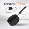 imageUtopia Kitchen 2 Quart Nonstick Saucepan with Detachable handle ampamp Glass Lid Grey  BlackBlack  Black