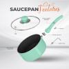 imageUtopia Kitchen 2 Quart Nonstick Saucepan with Detachable handle ampamp Glass Lid Grey  BlackGreen  Black