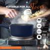 imageUtopia Kitchen 2 Quart Nonstick Saucepan with Detachable handle ampamp Glass Lid Grey  BlackMidnight Blue  Black