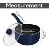 imageUtopia Kitchen 2 Quart Nonstick Saucepan with Detachable handle ampamp Glass Lid Grey  BlackMidnight Blue  Black