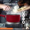 imageUtopia Kitchen 2 Quart Nonstick Saucepan with Detachable handle ampamp Glass Lid Grey  BlackRed  Black