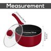 imageUtopia Kitchen 2 Quart Nonstick Saucepan with Detachable handle ampamp Glass Lid Grey  BlackRed  Black