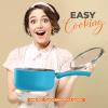 imageUtopia Kitchen 2 Quart Nonstick Saucepan with Detachable handle ampamp Glass Lid Grey  BlackTurquoise  Black