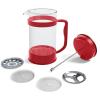 imageUtopia Kitchen 34 Ounce 1 Liter French Press Coffee Maker Tea Maker Travel Coffee Presses Heat Resistant Thickened Borosilicate Coffee Pot for Camping Travel Gifts Black Pack of 1Red