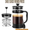 imageUtopia Kitchen 34 Ounce 1 Liter French Press Coffee Maker Tea Maker Travel Coffee Presses Heat Resistant Thickened Borosilicate Coffee Pot for Camping Travel Gifts Black Pack of 1Black