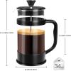 imageUtopia Kitchen 34 Ounce 1 Liter French Press Coffee Maker Tea Maker Travel Coffee Presses Heat Resistant Thickened Borosilicate Coffee Pot for Camping Travel Gifts Black Pack of 1Black
