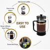 imageUtopia Kitchen 34 Ounce 1 Liter French Press Coffee Maker Tea Maker Travel Coffee Presses Heat Resistant Thickened Borosilicate Coffee Pot for Camping Travel Gifts Black Pack of 1Black