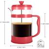 imageUtopia Kitchen 34 Ounce 1 Liter French Press Coffee Maker Tea Maker Travel Coffee Presses Heat Resistant Thickened Borosilicate Coffee Pot for Camping Travel Gifts Black Pack of 1Red