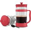 imageUtopia Kitchen 34 Ounce 1 Liter French Press Coffee Maker Tea Maker Travel Coffee Presses Heat Resistant Thickened Borosilicate Coffee Pot for Camping Travel Gifts Black Pack of 1Red