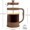 imageUtopia Kitchen 34 Ounce 1 Liter French Press Coffee Maker Tea Maker Travel Coffee Presses Heat Resistant Thickened Borosilicate Coffee Pot for Camping Travel Gifts Black Pack of 1Brown