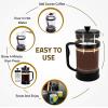 imageUtopia Kitchen 34 Ounce 1 Liter French Press Coffee Maker Tea Maker Travel Coffee Presses Heat Resistant Thickened Borosilicate Coffee Pot for Camping Travel Gifts Black Pack of 1Black