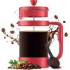 imageUtopia Kitchen 34 Ounce 1 Liter French Press Coffee Maker Tea Maker Travel Coffee Presses Heat Resistant Thickened Borosilicate Coffee Pot for Camping Travel Gifts Black Pack of 1Red