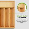 imageUtopia Kitchen Bamboo Silverware Organizer 5 Compartments  Bamboo Drawer Organizer  Bamboo Hardware Organizer Pack of 2