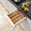 imageUtopia Kitchen Bamboo Silverware Organizer 5 Compartments  Bamboo Drawer Organizer  Bamboo Hardware Organizer Pack of 2