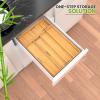 imageUtopia Kitchen Bamboo Silverware Organizer 5 Compartments  Bamboo Drawer Organizer  Bamboo Hardware Organizer Pack of 2
