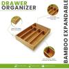 imageUtopia Kitchen Bamboo Silverware Organizer 5 Compartments  Bamboo Drawer Organizer  Bamboo Hardware Organizer Pack of 2