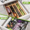 imageUtopia Kitchen Bamboo Silverware Organizer 5 Compartments  Bamboo Drawer Organizer  Bamboo Hardware Organizer Pack of 2