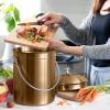 imageUtopia Kitchen Compost Bin for Kitchen Countertop  1 Gallon Compost Bucket for Kitchen with Lid  Includes 1 Spare Charcoal Filter BlackBronze