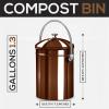 imageUtopia Kitchen Compost Bin for Kitchen Countertop  1 Gallon Compost Bucket for Kitchen with Lid  Includes 1 Spare Charcoal Filter BlackCopper