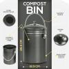 imageUtopia Kitchen Compost Bin for Kitchen Countertop  1 Gallon Compost Bucket for Kitchen with Lid  Includes 1 Spare Charcoal Filter BlackGray