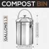 imageUtopia Kitchen Compost Bin for Kitchen Countertop  1 Gallon Compost Bucket for Kitchen with Lid  Includes 1 Spare Charcoal Filter BlackSilver