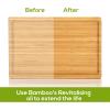 imageUtopia Kitchen Extra Large Bamboo Cutting Board with Juice Groove  Kitchen Chopping Board for Meat Cheese and Vegetables 17 x 12 Inch 2