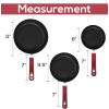 imageUtopia Kitchen Nonstick Frying Pan Set  3 Piece Induction Bottom  8 Inches 95 Inches and 11 Inches RedBlack  Pack of 4