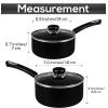 imageUtopia Kitchen Nonstick Saucepan Set with Lid 1 Quart and 2 Quarts Multipurpose Pots Set for Home Kitchen or Restaurant GreyBlackBlack