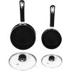 imageUtopia Kitchen Nonstick Saucepan Set with Lid 1 Quart and 2 Quarts Multipurpose Pots Set for Home Kitchen or Restaurant GreyBlackBlack