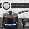 imageUtopia Kitchen Nonstick Saucepan Set with Lid 1 Quart and 2 Quarts Multipurpose Pots Set for Home Kitchen or Restaurant GreyBlackBlack