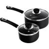imageUtopia Kitchen Nonstick Saucepan Set with Lid 1 Quart and 2 Quarts Multipurpose Pots Set for Home Kitchen or Restaurant GreyBlackBlack