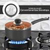 imageUtopia Kitchen Nonstick Saucepan Set with Lid 1 Quart and 2 Quarts Multipurpose Pots Set for Home Kitchen or Restaurant GreyBlackCopperGrey
