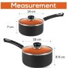 imageUtopia Kitchen Nonstick Saucepan Set with Lid 1 Quart and 2 Quarts Multipurpose Pots Set for Home Kitchen or Restaurant GreyBlackCopperGrey