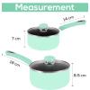 imageUtopia Kitchen Nonstick Saucepan Set with Lid 1 Quart and 2 Quarts Multipurpose Pots Set for Home Kitchen or Restaurant GreyBlackGreenBlack
