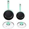 imageUtopia Kitchen Nonstick Saucepan Set with Lid 1 Quart and 2 Quarts Multipurpose Pots Set for Home Kitchen or Restaurant GreyBlackGreenBlack