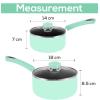 imageUtopia Kitchen Nonstick Saucepan Set with Lid 1 Quart and 2 Quarts Multipurpose Pots Set for Home Kitchen or Restaurant GreyBlackGreenBlack